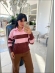 BLUSA POLO LISTRADA TELMA - ROSA BEBE/MARROM