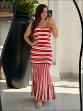 CONJUNTO POSITANO - LISTRADO - VERMELHO