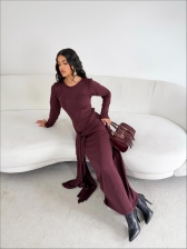 VESTIDO LONGO KIMBERLY - BURGUNDY