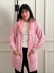 CASACO ALONGADO TRANCA GOLA COM PELE - ROSA BEBE