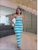 VESTIDO LISTRADO ANNE - VERDE AGUA