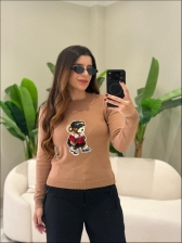 BLUSA URSO BONÉ PRETO - BEGE NOVO