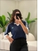TSHIRT RENDADA BRASIL - AZUL MARINHO/BRANCO