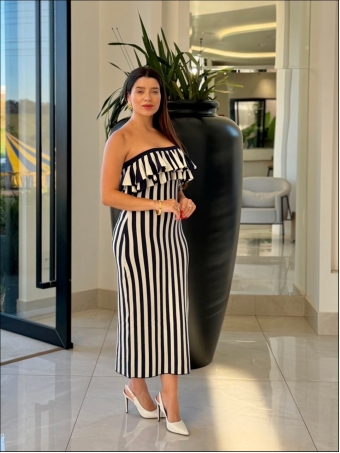 VESTIDO LISTRADO CELINE