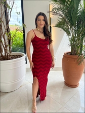 VESTIDO ZIGZAG LUREX - VERMELHO/ V. CHERRY