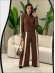 CONJUNTO BICOLOR HELO - CARAMELO/OFF WHITE