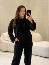 CONJUNTO FLORAL - PRETO