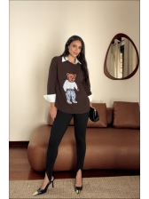 BLUSA MOUSSE URSO BRUNA - MARROM