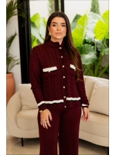 CONJUNTO ELISANGELA - VINHO/OFF WHITE/PRETO