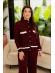 CONJUNTO ELISANGELA - VINHO/OFF WHITE/PRETO