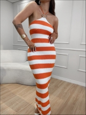 VESTIDO LISTRADO ANNE - LARANJA