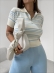 TSHIRT POLO LISTRAS - OFF WHITE/ AZUL BEBE