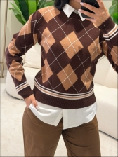 BLUSA ESCOCESA GERLANE - Marrom com bege