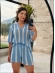 CONJUNTO SHORT LISTRAS VERTICAIS - AZUL BEBE COM BRANCO