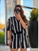 CONJUNTO SHORT LISTRAS VERTICAIS - PRETO COM BRANCO