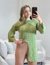 BLUSA RENDADA LILIAN - Verde malva