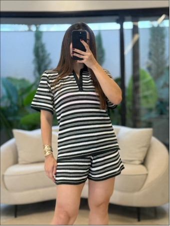 CONJUNTO SHORT LISTRADO ALICIA