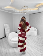 CONJUNTO LISTRADO BETINA - Vermelho