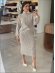 CONJUNTO LISTRADO MYLA - OFF WHITE/CARAMELO
