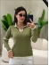 BLUSA BICOLOR DECOTE COM ZIPER - VERDE MALVA