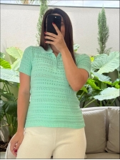 TSHIRT POLO JOANA - VERDE AGUA
