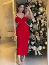 VESTIDO BALI RELEVO - Vermelho