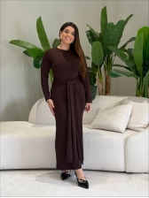 VESTIDO LONGO KIMBERLY - MARROM