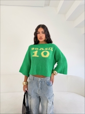 MAXI CROPPED MANGA FLARE BRASIL - VERDE BANDEIRA