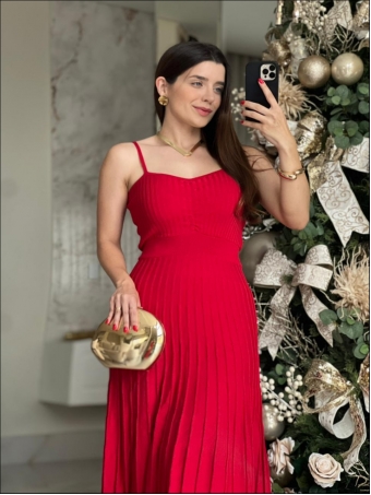 VESTIDO PLISSADO TATY