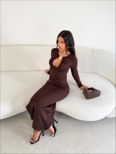VESTIDO LONGO NAIARA - MARROM