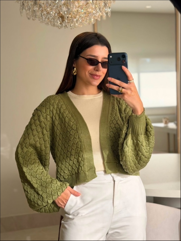 CASACO RELEVO NINA - VERDE MALVA