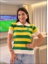 TSHIRT POLO LISTRADA 3 CORES BRASIL - VERDE/AMARELO/BRANCO
