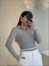 CROPPED POLO TAIS - CINZA