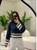 BLUSA BICOLOR MIRIANE - AZUL MARINHO