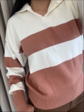 BLUSA POLO LISTRADA TELMA - OFF WHITE/ BEGE NOVO