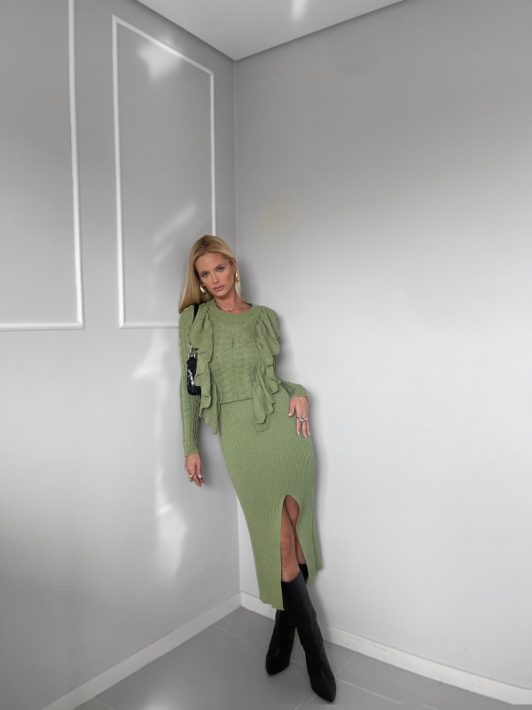 BLUSA BABADOS VERBÊNIA - Verde malva