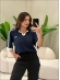 TSHIRT RENDADA BRASIL - AZUL MARINHO/BRANCO