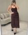 VESTIDO BABADOS CELINE - Marrom foca