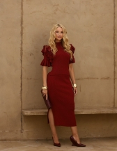 BLUSA BABADOS SUZY - Vermelho cherry