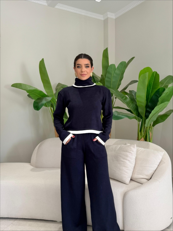 CONJUNTO MODAL MARCELA - AZUL MARINHO/OFF WHITE