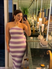 VESTIDO LISTRADO ANNE - LILAS
