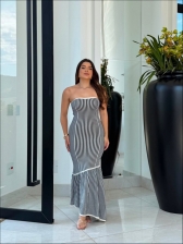 VESTIDO IPANEMA - PRETO/OFF WHITE
