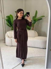 VESTIDO LONGO KIMBERLY - MARROM