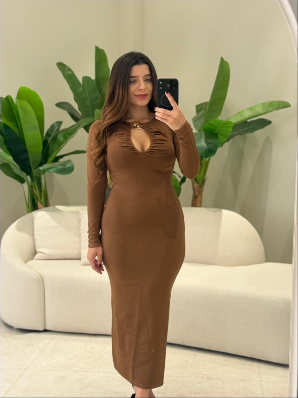VESTIDO LONGO NAIARA - CARAMELO