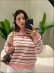 BLUSA PAMELA LISTRADA - ROSA BEBÊ/ OFF WHITE